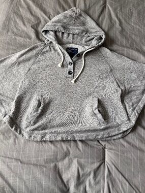 American Eagle, cozy, gray hooded poncho